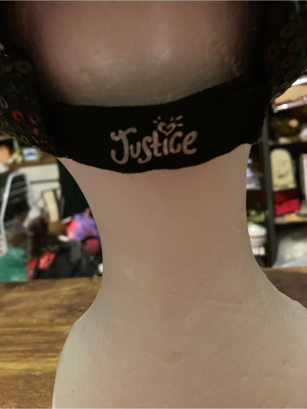 Justice black sequin baseball cap